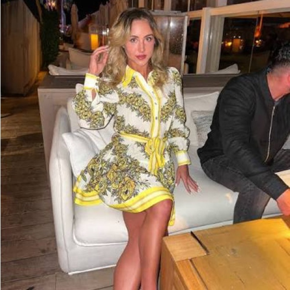 Fashion Nova Yellow Floral Mini Dress